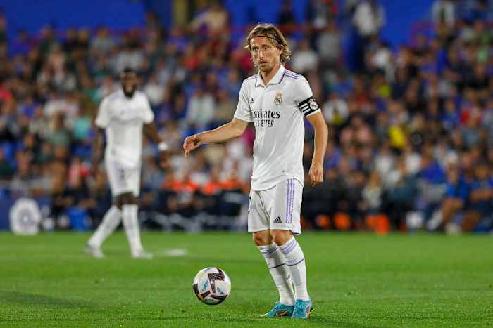 Luka Modric pictured in action for Real Madrid against Getafe in October 2022